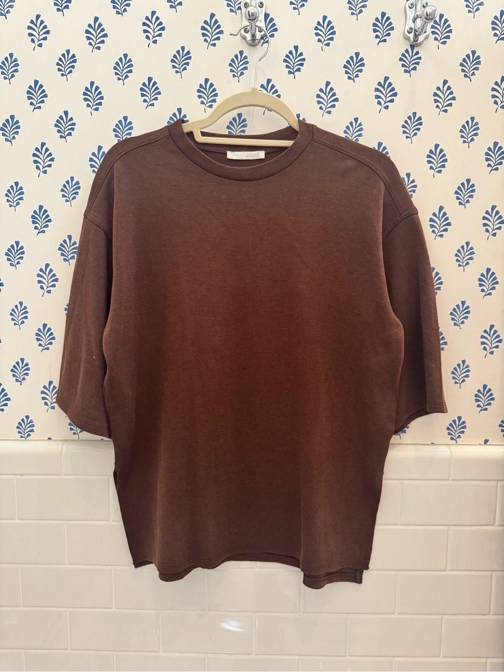 Zara Brown Short-Sleeve Crewneck Tee